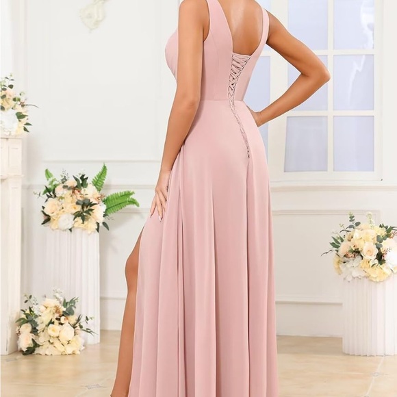 Teal Chiffon Bridesmaids Dresses - Picture 2 of 3